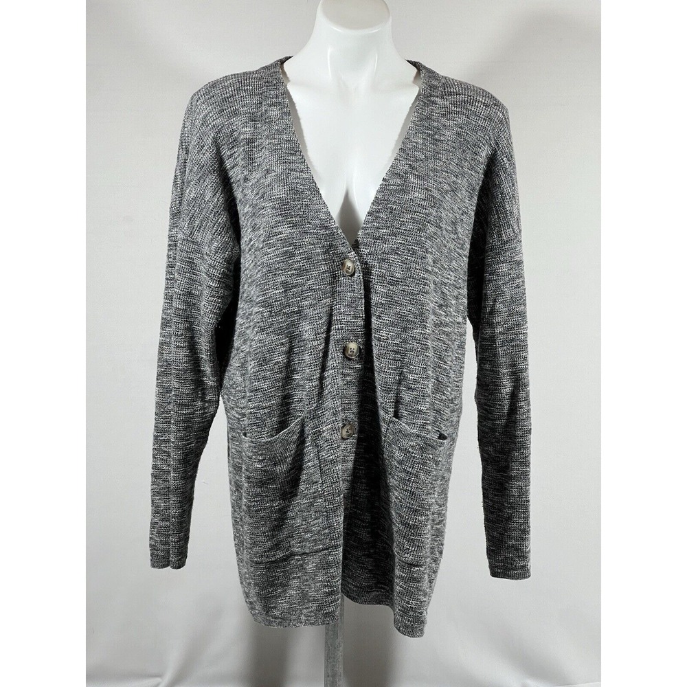 Madewell Charcoal Cardigan Large Button Front Minimalist
